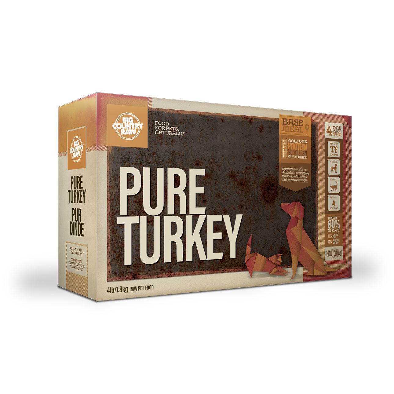 Big Country Raw - Pure Turkey Carton (4lb) | Raw Cat Food Toronto