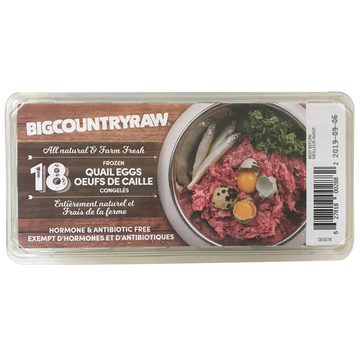 Big Country Raw - Quail Eggs (18 count) - Frozen Product