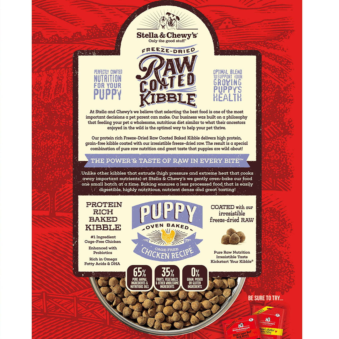 Stella & Chewy's - Cage-Free Chicken Raw Coated Kibble (Grain Free Dry Puppy Food) - ARMOR THE POOCH