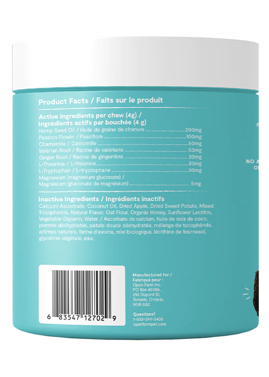 Open Farm | Calming Supplement Chews for Dogs | ARMOR THE POOCH