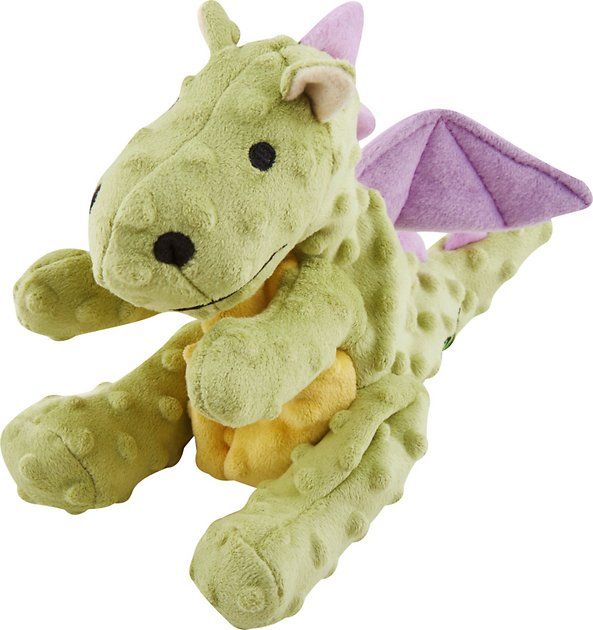 GoDog | Dragons Chew Guard Squeaky | Plush Dog Toy | ARMOR THE POOCH
