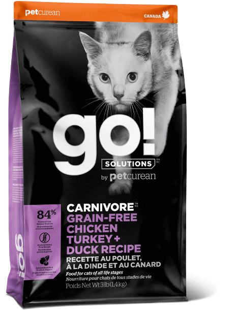 Go! SOLUTIONS - Carnivore - Grain Free Chicken, Turkey & Duck Recipe (Dry Cat Food)