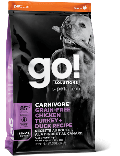 Go! SOLUTIONS - Carnivore - Grain Free Chicken, Turkey & Duck Recipe (Dry Senior Dog Food)