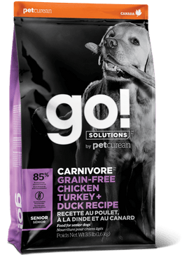 Go! SOLUTIONS - Carnivore - Grain Free Chicken, Turkey & Duck Recipe (Dry Senior Dog Food)
