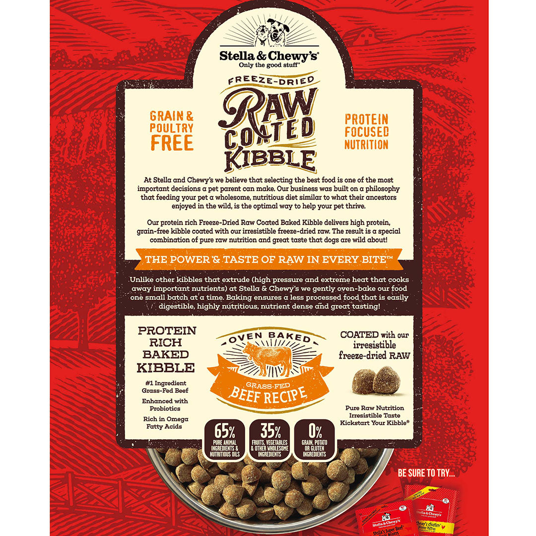 Stella & Chewy's - Grass-Fed Beef Raw Coated Kibble (Grain Free Dry Dog Food) - ARMOR THE POOCH