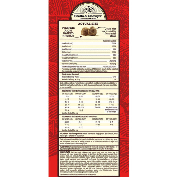 Stella & Chewy's - Grass-Fed Beef Raw Coated Kibble (Grain Free Dry Dog Food) - ARMOR THE POOCH