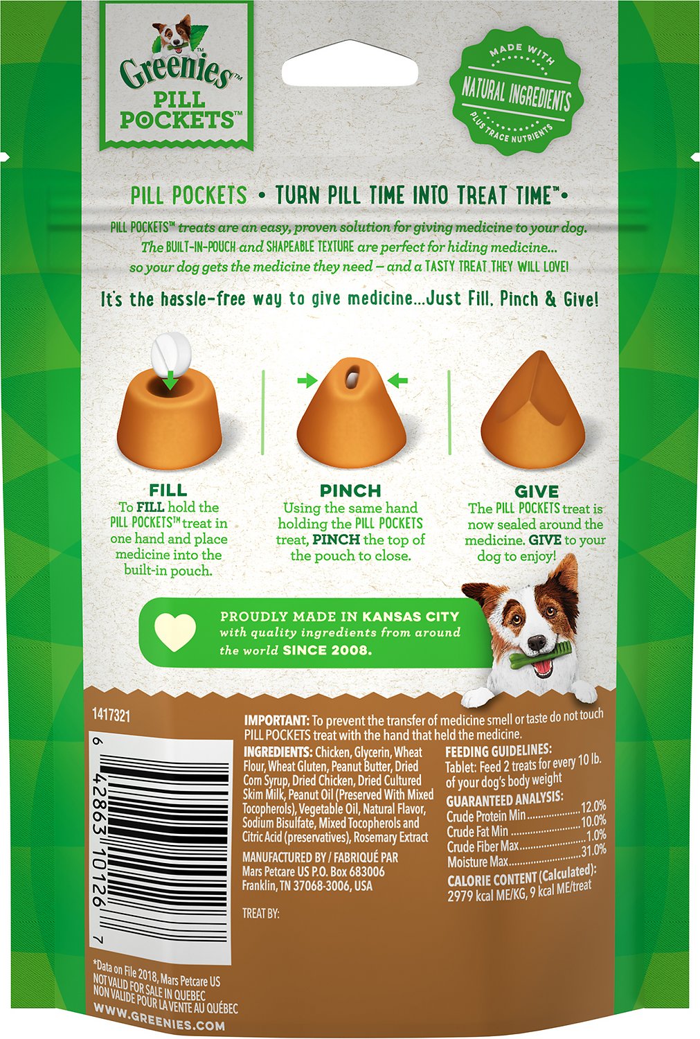 Greenies - Pill Pockets Peanut Flavor Capsules (For Dogs)