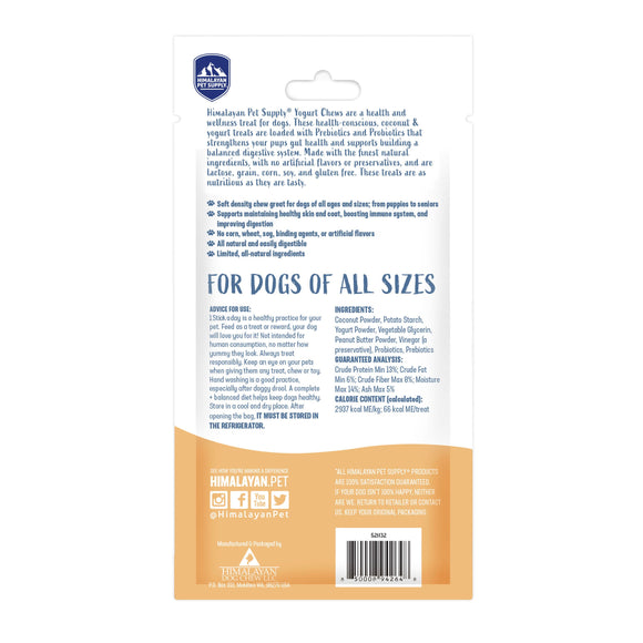 Himalayan Pet Supply | Yogurt Sticks with Peanut Butter | Chew Treat For Dogs | ARMOR THE POOCH