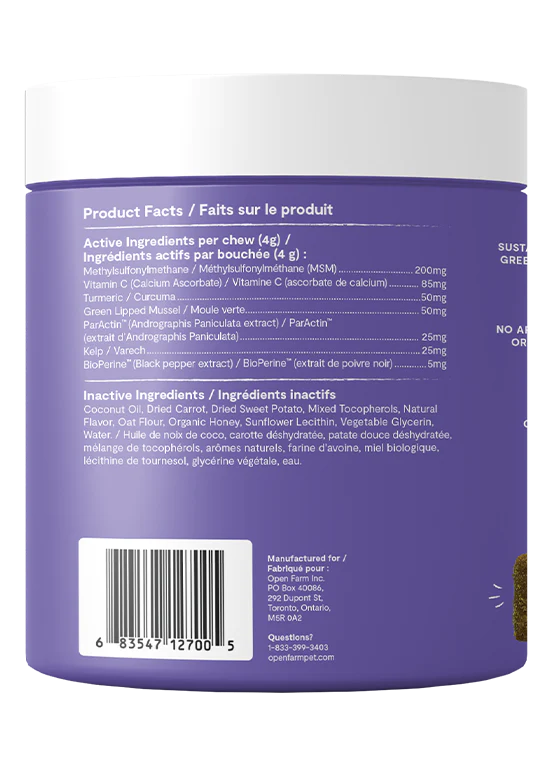 Open Farm | Hip & Joint Supplement Chews | Dog Supplements Near Me Markham | ARMOR THE POOCH