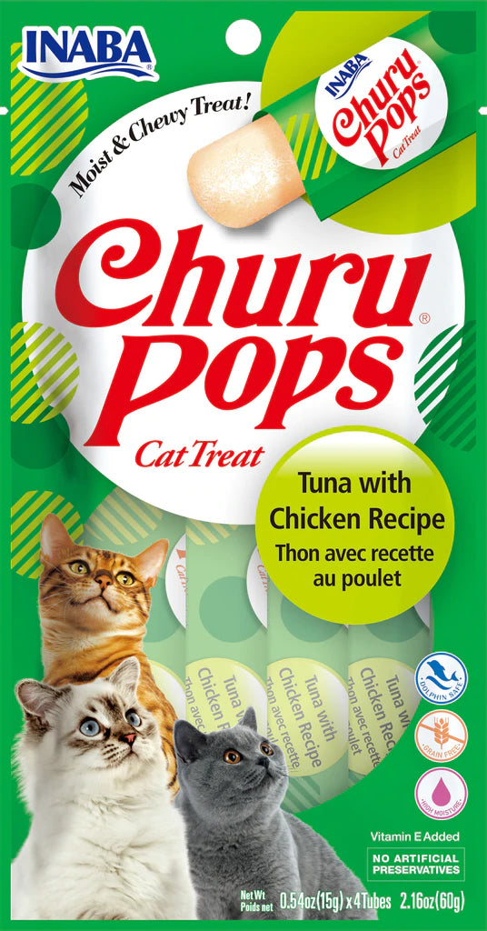Inaba - Churu Pops - Tuna with Chicken Recipe (Treat for Cats) - Inaba Churu