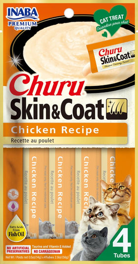 Inaba - Churu Purees - Skin & Coat Chicken Recipe (Treat for Cats)