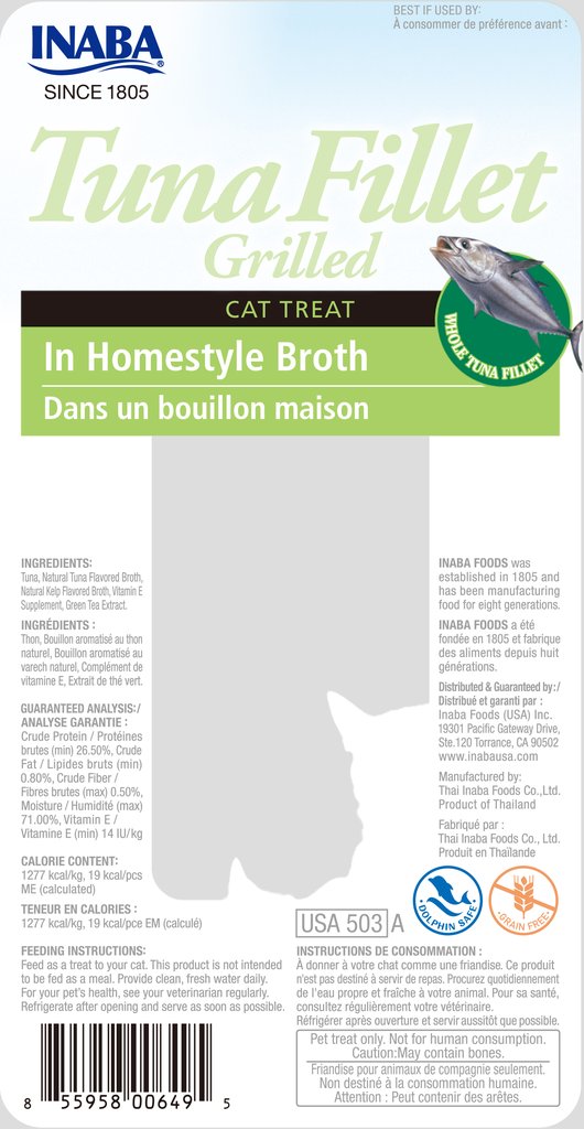 Inaba - Tuna Fillet - Tuna in Homestyle Broth (Treat for Cats)