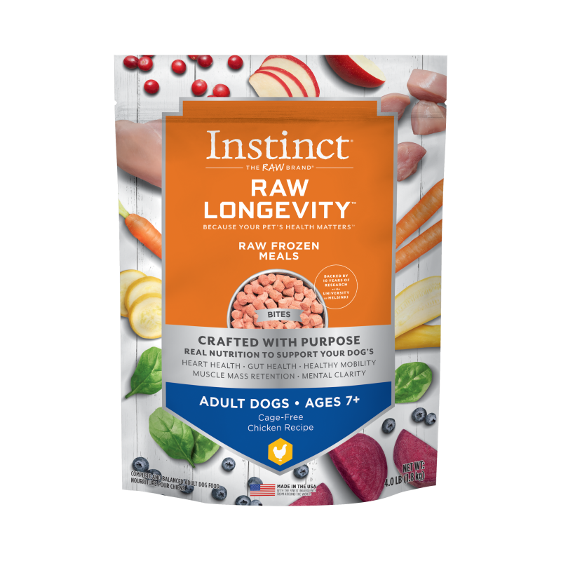 Instinct - Raw Longevity Frozen Bites Cage-Free Chicken Recipe (For Adults 7+)