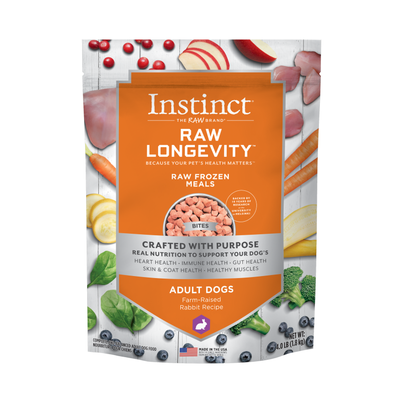 Instinct - Raw Longevity Frozen Bites Farm-Raised Rabbit Recipe - Frozen Product