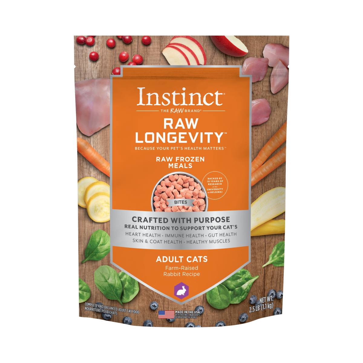 Instinct - Raw Longevity Frozen Bites Farm-Raised Rabbit Recipe