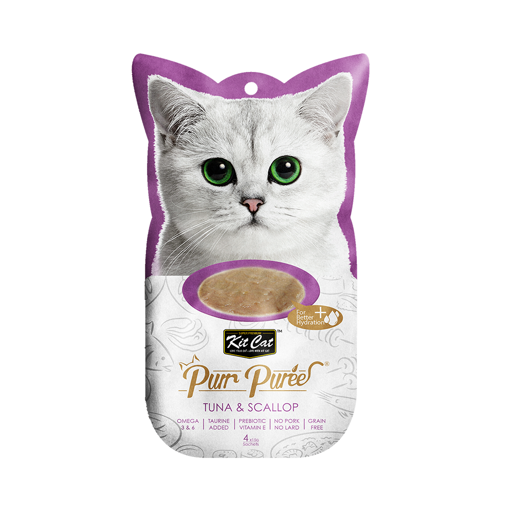 Kit Cat - Kit Cat Purr Puree - Tuna & Scallop (Cat Treat) | Wet Cat Treat