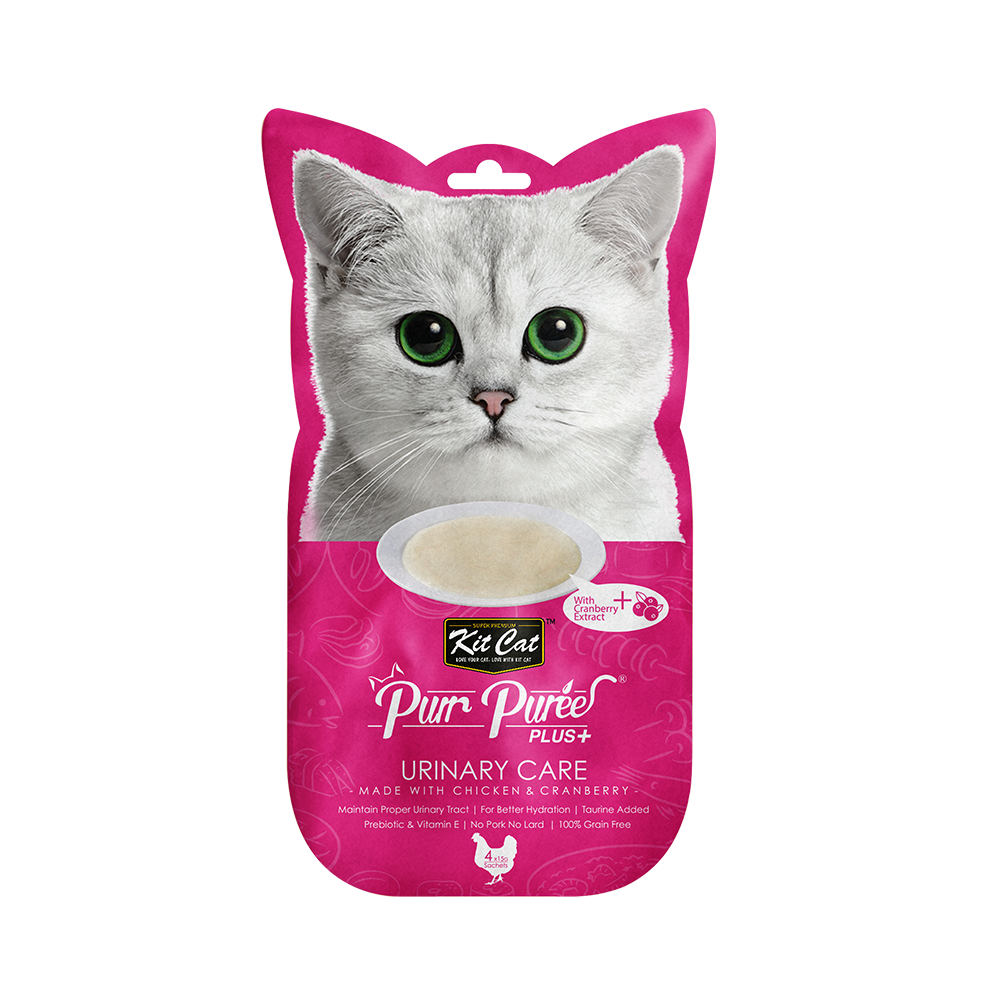 Kit Cat - Kit Cat Purr Puree Plus - Chicken & Cranberry Urinary Care (Cat Treat) | Wet Cat Treat