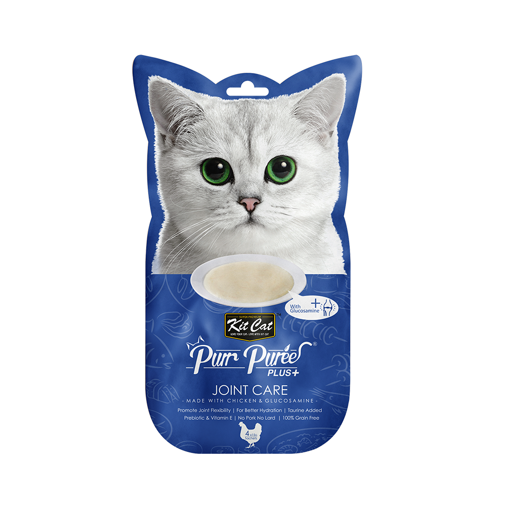 Kit Cat - Kit Cat Purr Puree Plus - Chicken & Glucosamine Joint Care (Cat Treat) | Wet Cat Treat