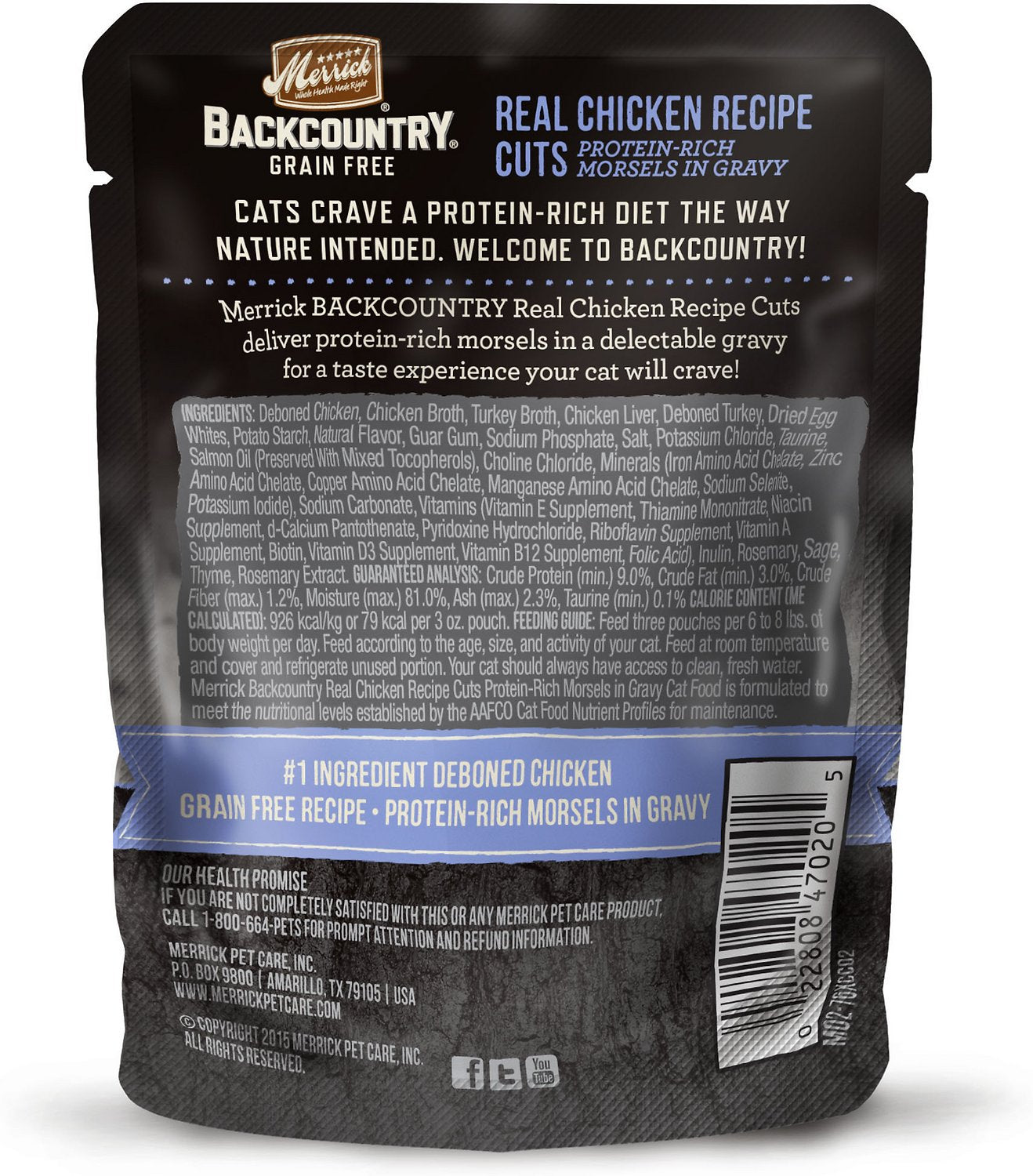 Merrick - Backcountry Grain Free Real Chicken Recipe Cuts (Grain Free Adult Wet Cat Food)