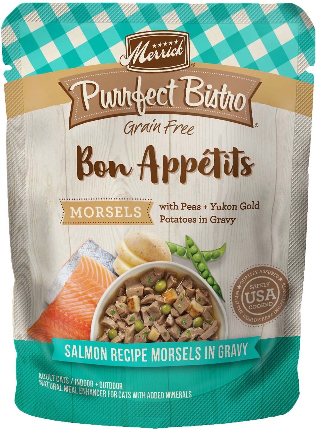 Merrick - Purrfect Bistro Bon Appétits Salmon Recipe Morsels in Gravy (Grain Free Adult Wet Cat Food)