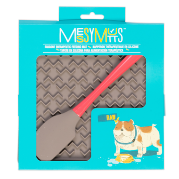 Messy Mutts - Silicone Therapeutic Feeding Mat with Silicone Spatula (For Dogs)