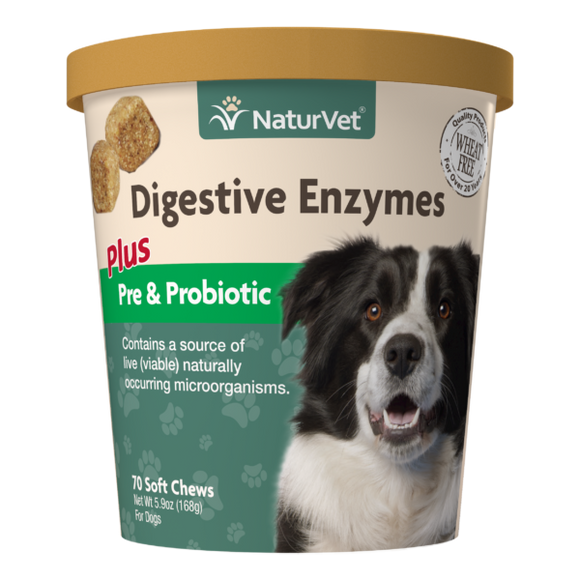 NaturVet - Digestive Enzymes Soft Chew with Prebiotics & Probiotics (For Dogs)
