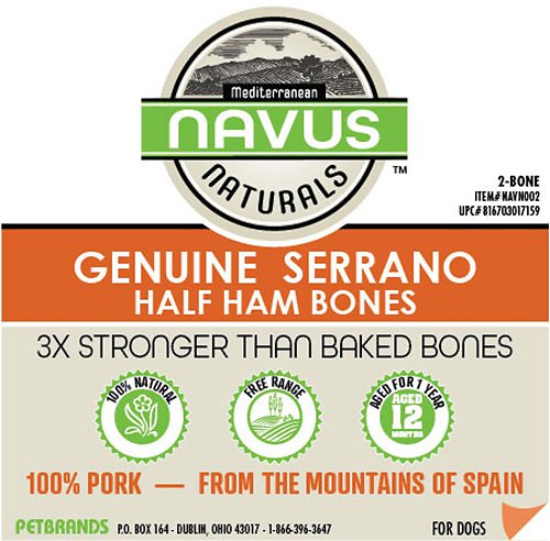 Navus Naturals - Genuine Serrano Half Ham Bones (For Dogs)