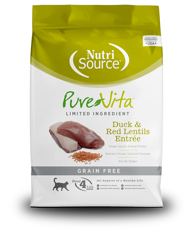 NutriSource - PureVita - Grain Free Duck & Red Lentils Entrée (Dry Cat Food)