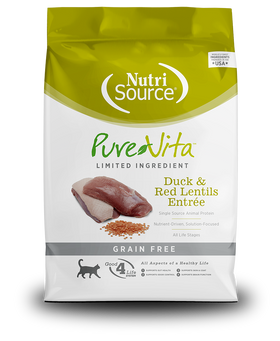 NutriSource - PureVita - Grain Free Duck & Red Lentils Entrée (Dry Cat Food)