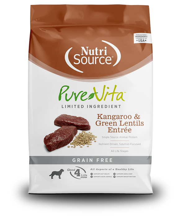 NutriSource - PureVita - Grain Free Kangaroo & Green Lentils Entrée (Dry Dog Food)