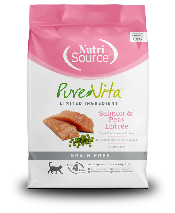 NutriSource - PureVita - Grain Free Salmon & Peas Entrée (Dry Cat Food)