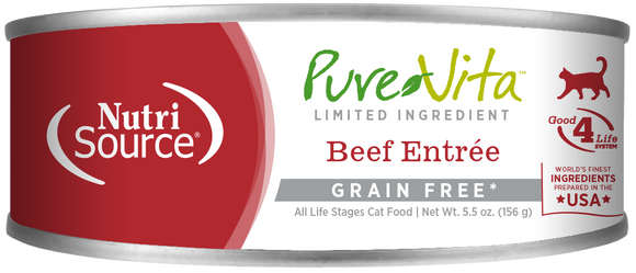 NutriSource | PureVita | Limited Ingredient Beef Entree | Wet Cat Food Near Me Toronto | ARMOR THE POOCH