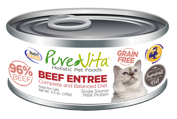 NutriSource | PureVita | Limited Ingredient Beef Entree | Wet Cat Food Near Me Toronto | ARMOR THE POOCH