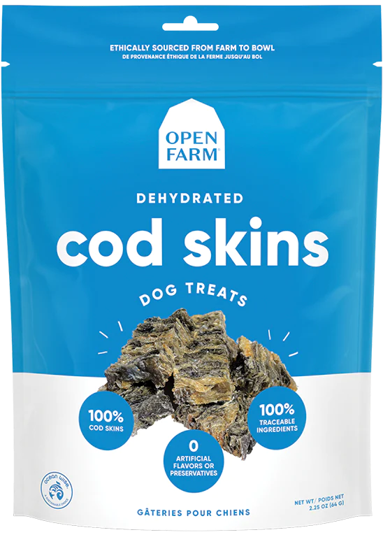 Open Farm | Dehydrated Cod Skins Dog Treat | Pet Food Stores Near Me Markham | ARMOR THE POOCH