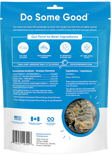 Open Farm | Dehydrated Cod Skins Dog Treat | Pet Food Stores Near Me Markham | ARMOR THE POOCH