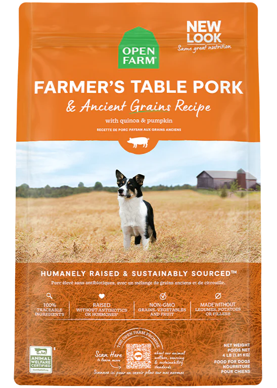 Open Farm | Farmer's Table Pork & Ancient Grains Dry Dog Food | Pet Food Stores Near Me Markham | ARMOR THE POOCH