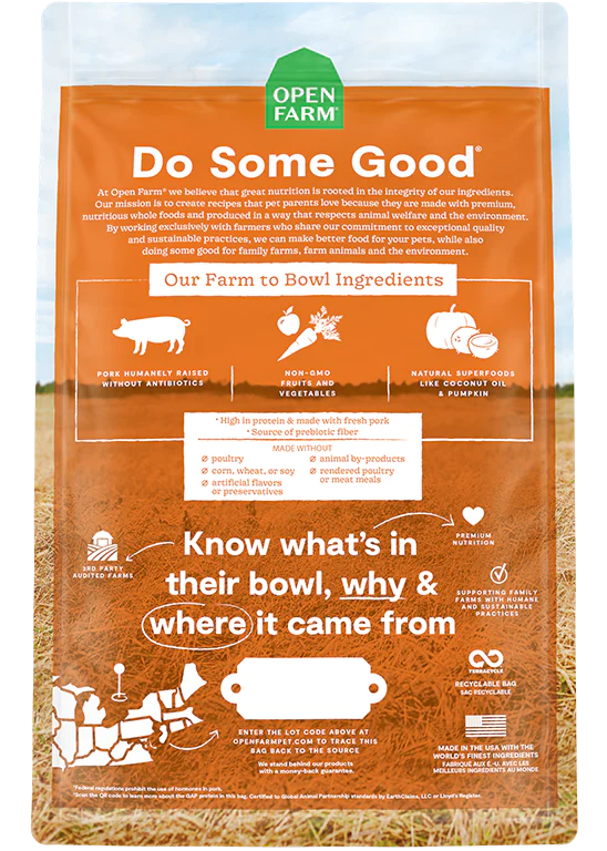 Open Farm | Farmer's Table Pork Dry Dog Food | Pet Food Stores Near Me Markham | ARMOR THE POOCH
