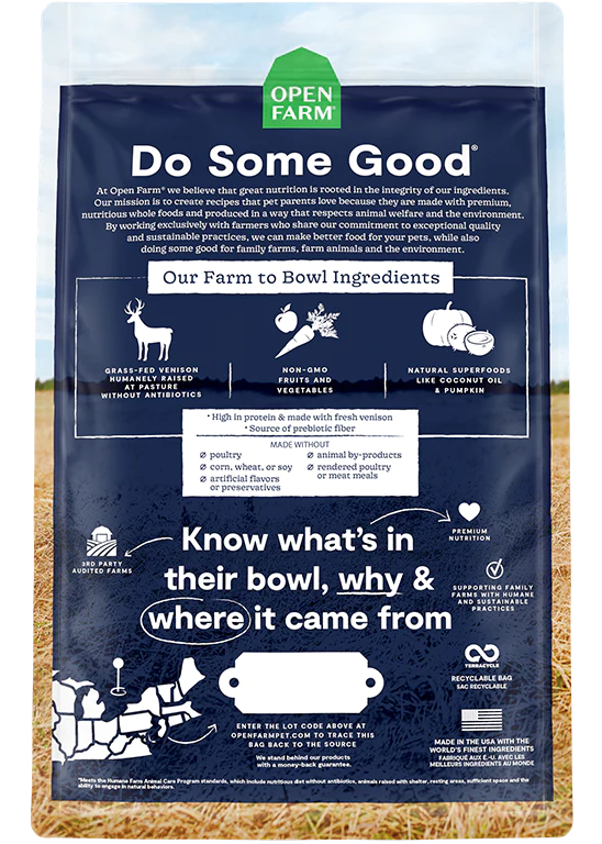 Open Farm | New Zealand Venison | Dry Dog Food Near Me Toronto | ARMOR THE POOCH 