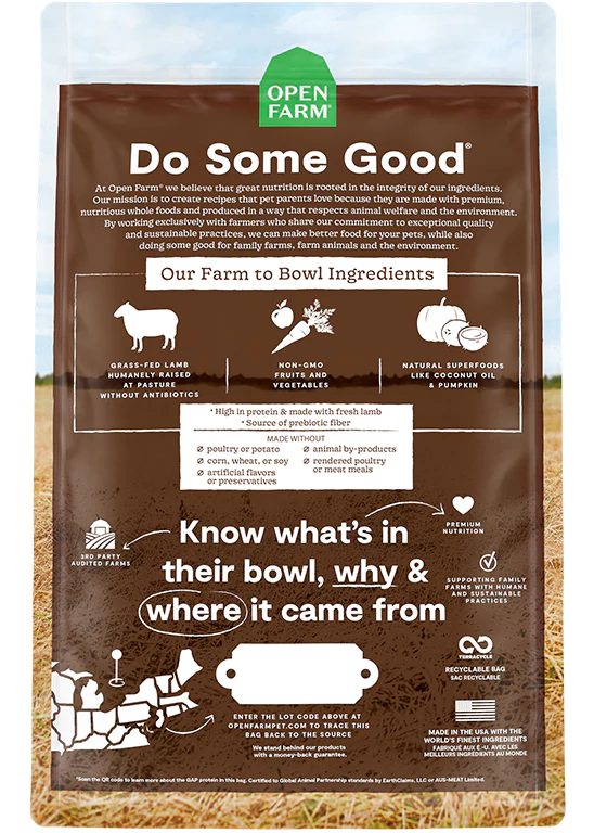 Open Farm | Pasture-Raised Lamb | Dry Dog Food Near Me | ARMOR THE POOCH