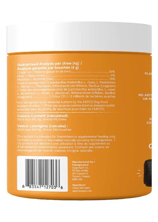 Open Farm | Probiotic Supplement Chews | Supplement for Dogs | ARMOR THE POOCH