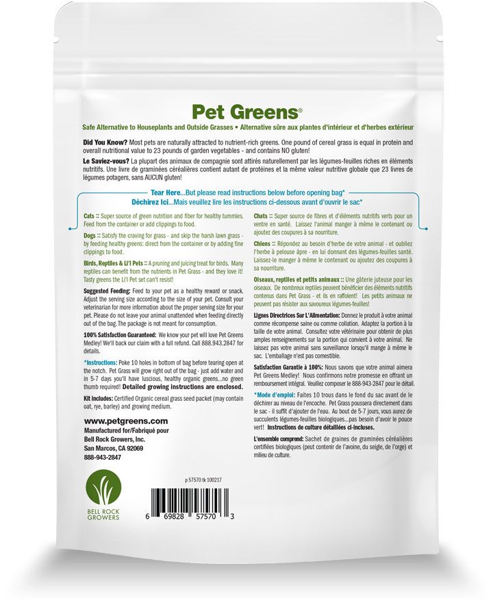 Pet Greens - Self Grow Garden Pet Grass (Medley)