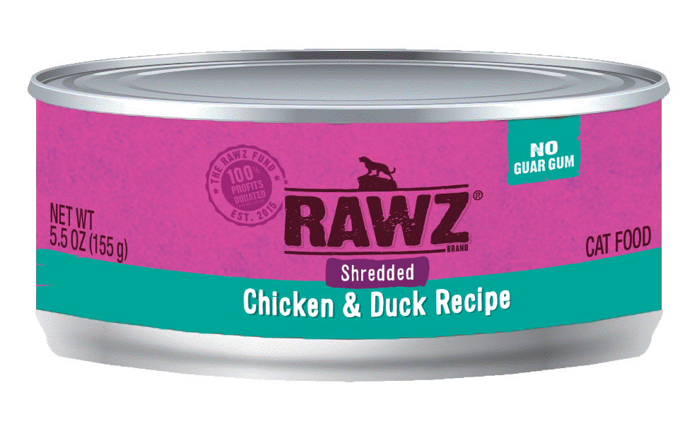 RAWZ - 96% Shredded Chicken & Duck Recipe (Wet Cat Food) - ARMOR THE POOCH