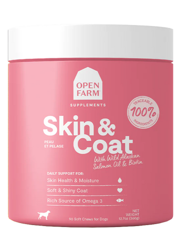 Open Farm | Skin & Coat Supplement Chews for Dogs | ARMOR THE POOCH