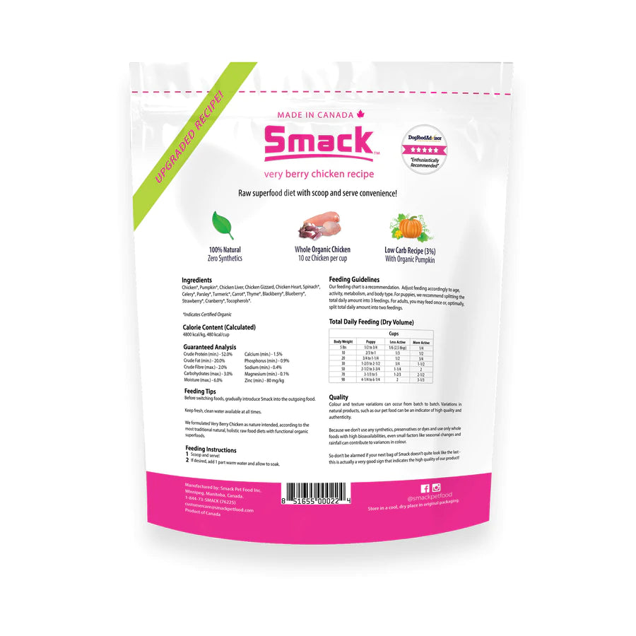 Smack -  Raw Dehydrated - Very Berry Chicken (Dog Food) - Pet Store Near Me