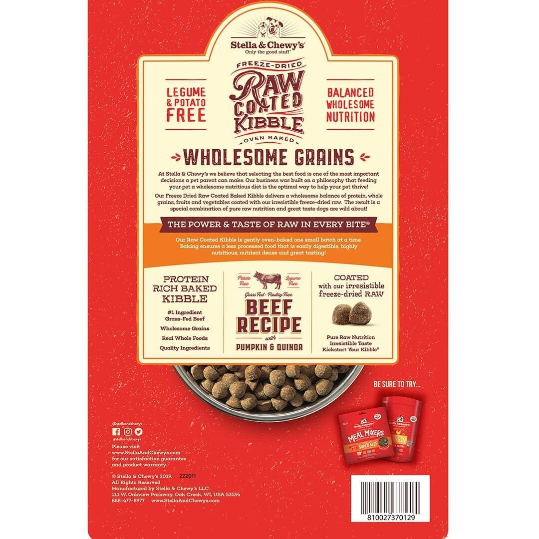 Stella & Chewy's - Beef Recipe with Pumpkin & Quinoa Raw Coated Kibble Wholesome Grains(Dry Dog Food)