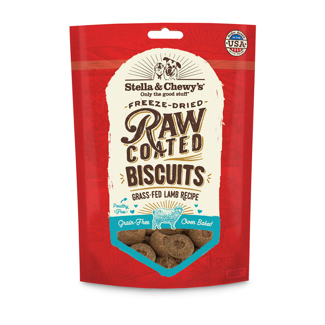 Stella & Chewy's -  Cage-Free Grass-Fed Lamb Raw Coated Biscuits (Dog Treats)
