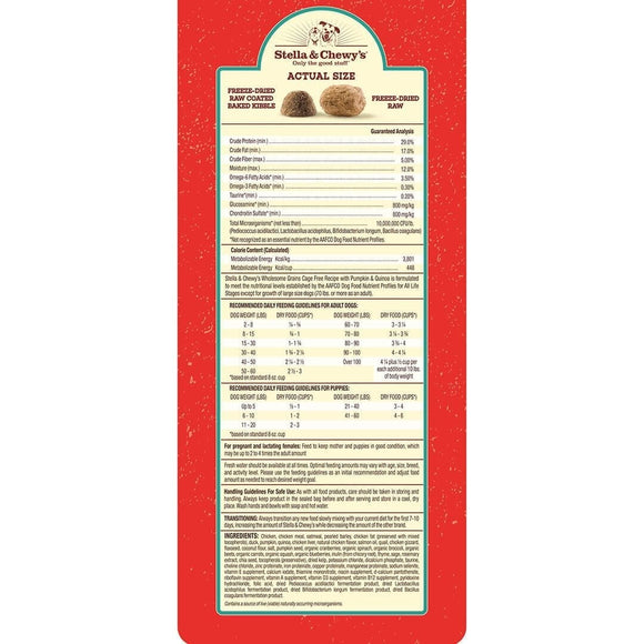 Stella & Chewy's - Cage-Free Recipe with Pumpkin & Quinoa Raw Blend Kibble Wholesome Grains (Dry Dog Food)