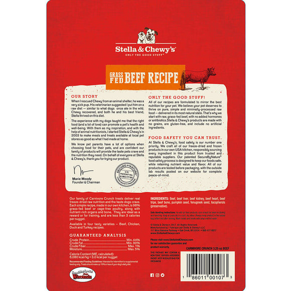 Stella & Chewy's -  Carnivore Crunch Grass-Fed Beef Recipe Freeze-Dried Raw (Dog Treats)