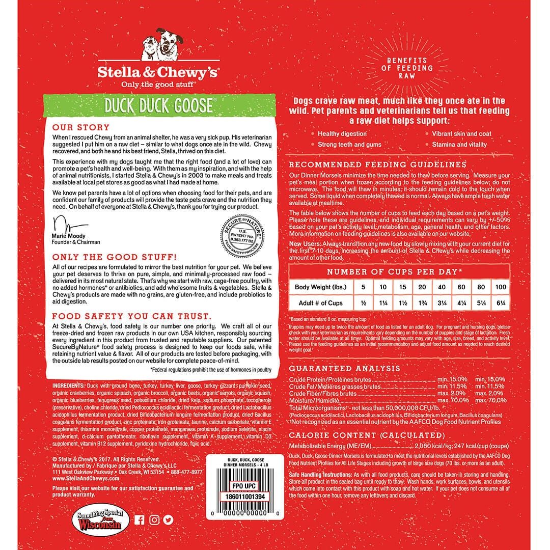 Stella & Chewy's - Duck Duck Goose Frozen Raw Dinner Morsels (For Dogs) - Frozen Product