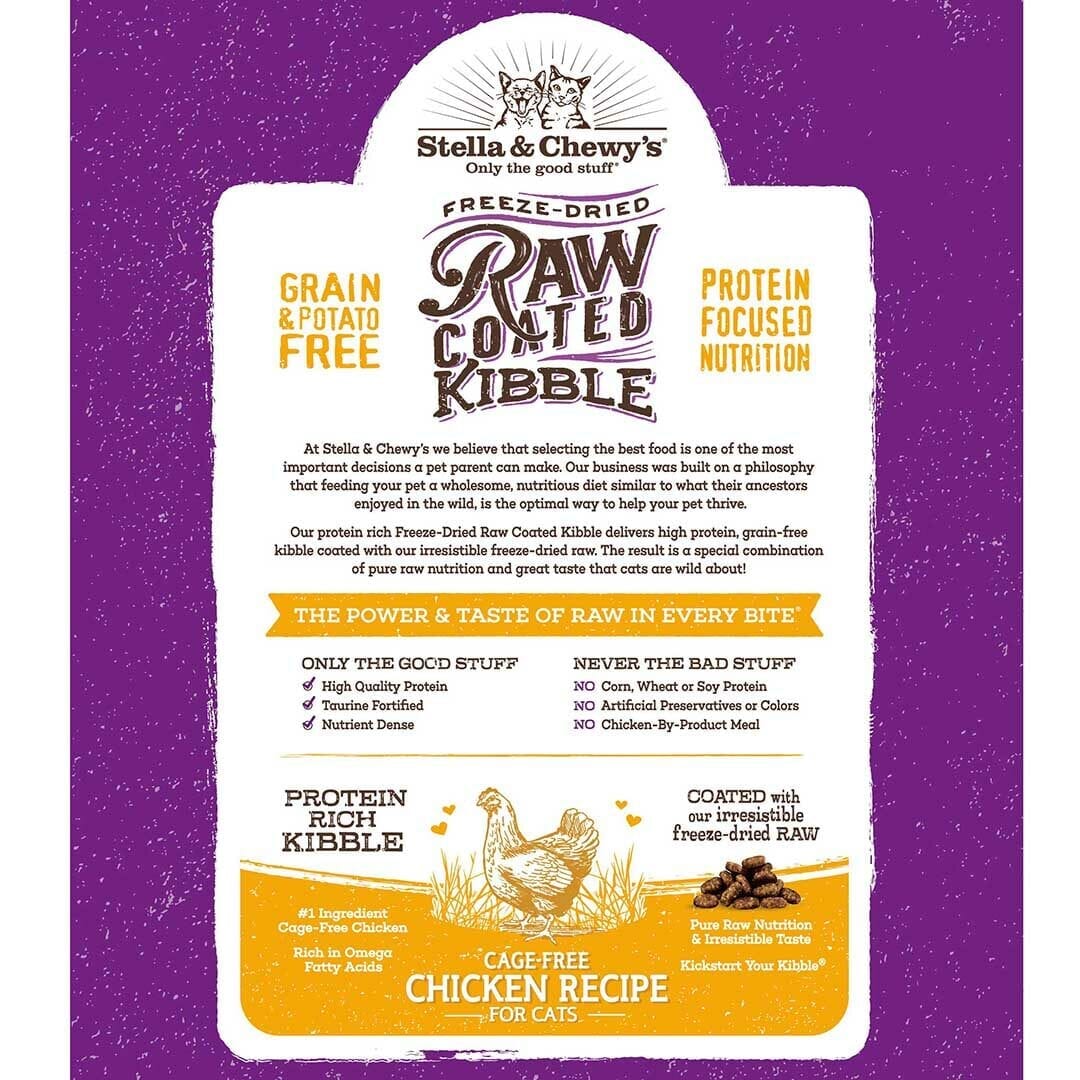 Stella & Chewy's | Dry Cat Food | Pet Store Toronto | ARMOR THE POOCH | Raw Coated Kibble Cage | Free Chicken Recipe (Dry Cat Food)